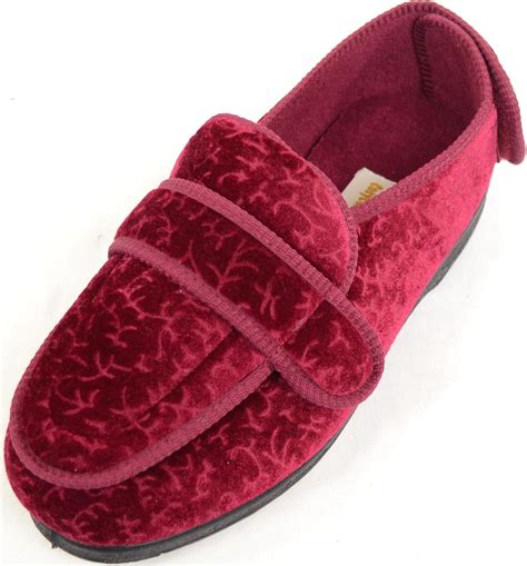 SNUGRUGS Ladies/Womens Orthopaedic/EEE Wide Fit Velcro Slipper Boot ...