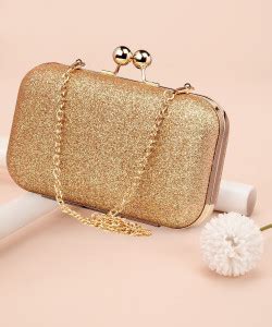 Toobacraft Party Gold Clutch Gold - Price in India | Flipkart.com