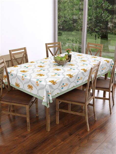 PURE COTTON RAJASTHANI HAND BLOCK PRINT SIX SEATER TABLE CLOTH (YELLOW ...