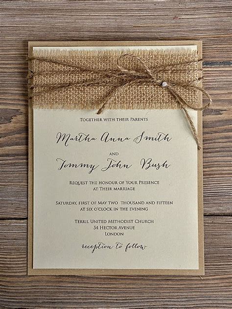Image result for DIY Rustic Wedding Invitations