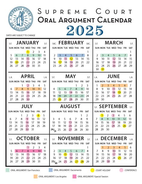 California Supreme Court Sets 2025 Oral Argument Calendar | Supreme ...