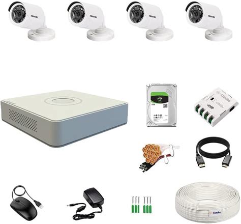 Buy HIKVISION 4 Channel DVR with 2MP 4 Bullet Cameras (Day/Night Vision ...