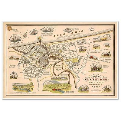 Antiguos Maps - Map of Cleveland & Ohio City | Ubuy India