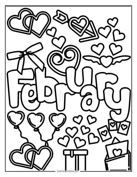 Cute February Coloring Pages (Free PDF Printables) - Cute Things to Draw