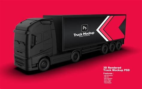 Modern delivery truck 3d mockup | Premium PSD