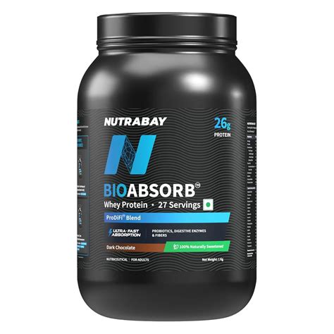 Nutrabay BioAbsorb Whey Protein Powder | Dark Chocolate | Lab Test ...
