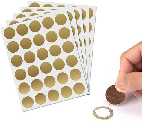 Scratch Off Stickers,150 Pack Gold Round Scratch Off Labels Circle Labels 1-inch Circular Self ...