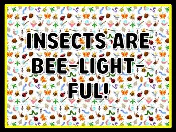 INSECTS ARE BEE-LIGHT-FUL! Bugs Door Décor, Bugs Bulletin Board Décor ...