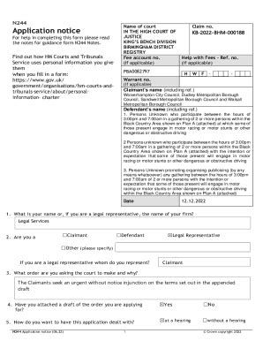 Fillable Online N244 application precedent template Fax Email Print ...