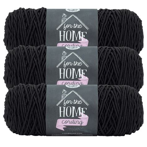 3 Pack Lion Brand® For the Home Cording Yarn, Color: Black | Michaels