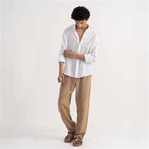 PREMIUM 100% LINEN SHIRT – BLANC (WHITE) – Viore