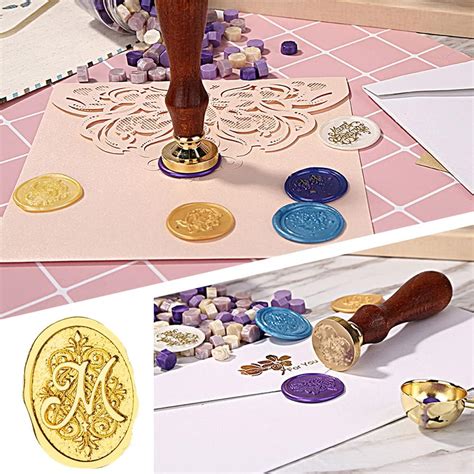 Buy AZURAOKEY Medieval Initial Alphabet Wax Seal Stamp Letter Carving ...