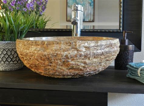 Bathroom Vanities Travertine Stone Sink Modern Natural Stone Bathroom ...