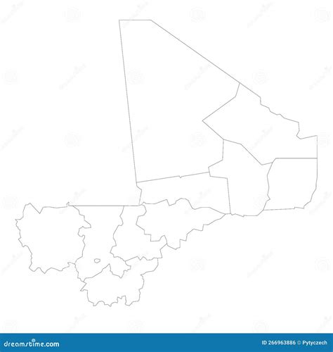 Mali Political Map Of Administrative Divisions Vector Illustration | CartoonDealer.com #266963886