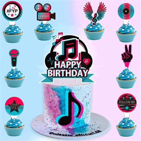 Musical Happy Birthday Cake Topper, Hot Music Note Themed Topper ...