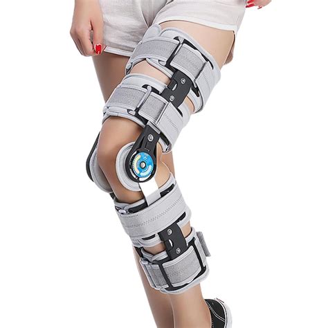 Mathgetin Hinged ROM Knee Brace with Side Stabilizers, Adjustable Post ...