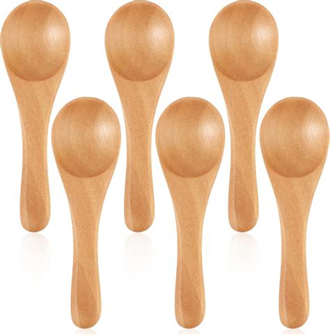 Amazon.com: 6 PCS Small Wooden Spoons, 3.9 Inch Tiny Spoons for Spices ...