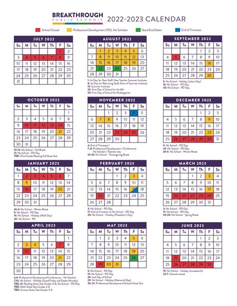 Calendar - Breakthrough Public Schools (BPS)
