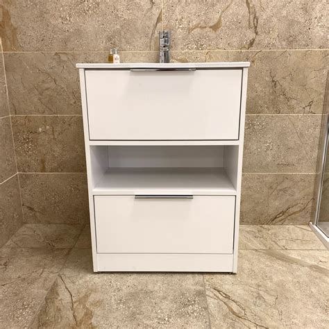 Prague Matt White Floor Cabinet & Basin - Right Price Tiles