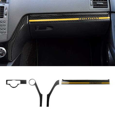 Charminghorse 4pcs Black Real Carbon Fiber Car Interior Dashboard ...