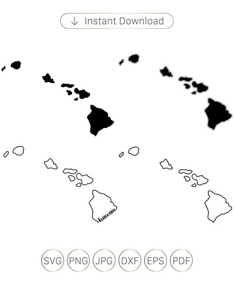 Hawaiian Islands Outline Eps
