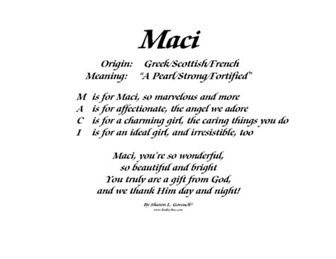 Meaning of Maci - LindseyBoo