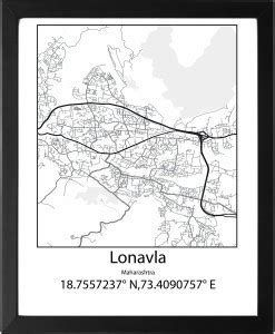 Lonavla,Maharashtra,India UNFRAMED Minimalist Map Line Art Print Poster ...