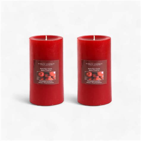 Buy HOSLEY Set of 2 Apple and Cinnamon Scented Pillar Candles from ...