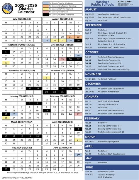 Hastings Public Schools MN Calendar 25-26 Revised [PDF] - EduCounty