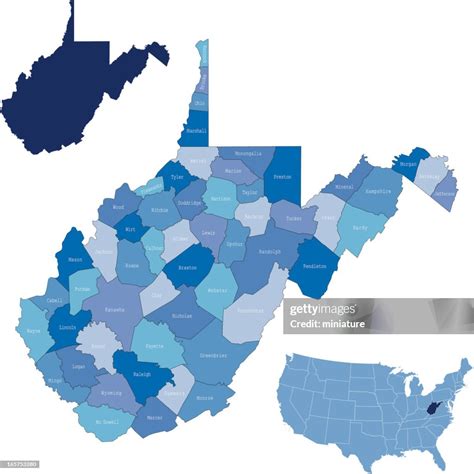 West Virginia State Counties Map High-Res Vector Graphic - Getty Images