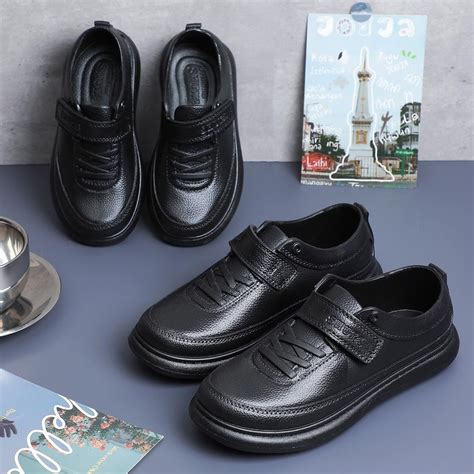 SHUTA kids men's black shoes school shoes for boys rubber weighty cod ...