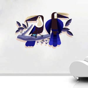 Impression Wall 56 cm Blue Birds Sticker Self Adhesive Sticker Price in ...