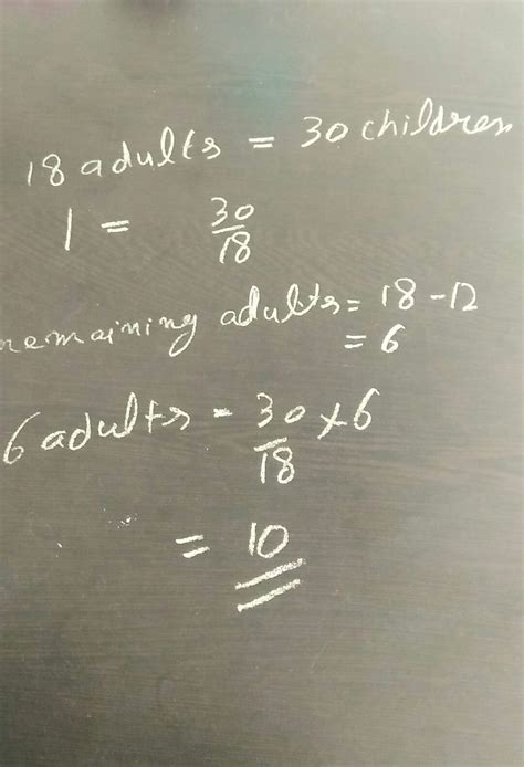 a bus has a capacity of 18 adults or 30 children. find the number of ...