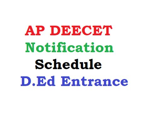 AP DEECET 2023 Notification Schedule Out APPLY Online for AP DIETCET ...