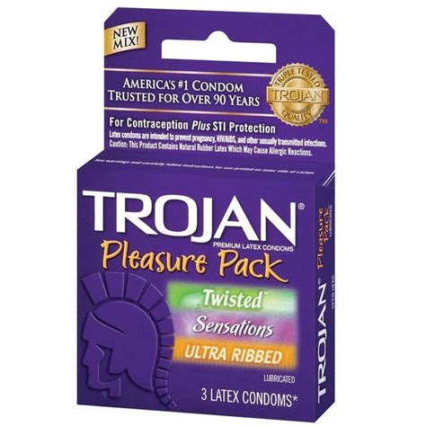 Trojan Condoms 3pk Pleasure Pack Assorted Varieties