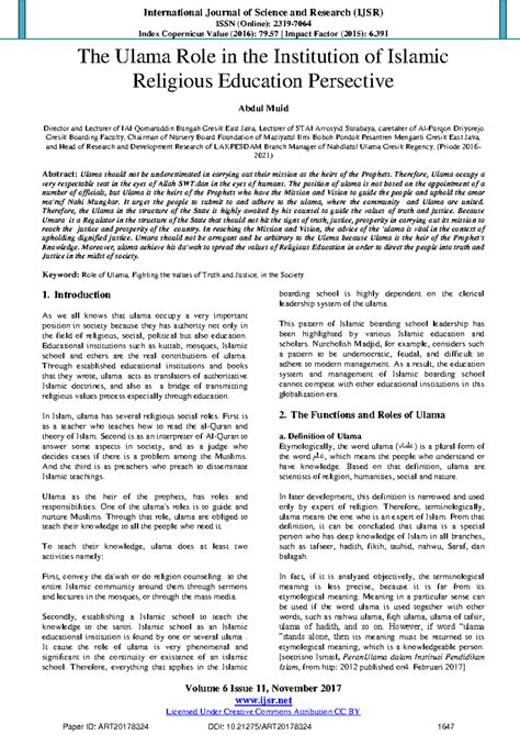 Notes on Ulama's Role in Islamic Education (REL 101) - Studocu