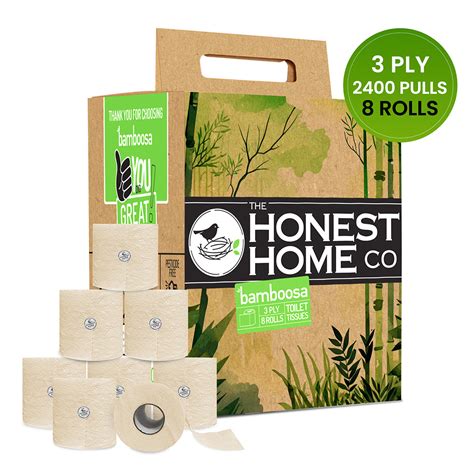 Bamboosa by The Honest Home Co. I 3 Ply Bamboo Toilet Paper Roll | 240 ...