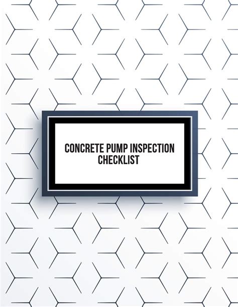 Buy Concrete Pump Inspection Checklist: Concrete Pump Activity Log ...
