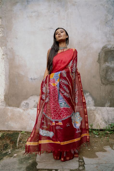 Ragini Bagh - Narmada Batik Maheswari saree