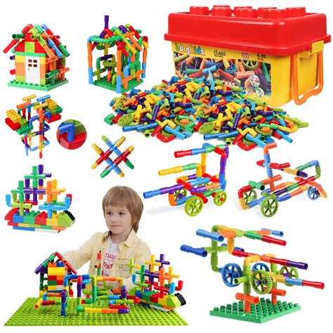 Buy burgkidz 426 Pieces Toy Pipe, Creative STEM Tube Locks Construction ...