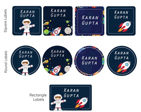Mixed Shape Labels - Space (Design 1) – thedesignfactoryshop