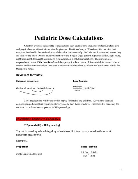 SOLUTION: Pediatric dose calculations - Studypool