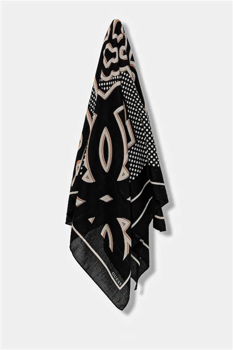 Guess chusta KEFIAH damska kolor czarny wzorzysta AW5342 POL03 ...