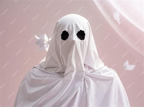 Premium Photo | Ghostly Elegance White Ghost Sheet Costume Against ...