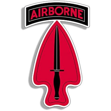 AmericanVinyl RED Special Forces Spear Shaped Logo w Airborne Tab India ...