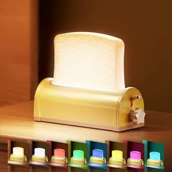 Buy Toast Lamp, Kidoggo Rechargeable LED Toaster Night Light, 8 Colors ...