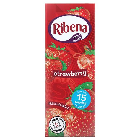 Ribena Strawberry Cartons 24 Carton X 250ml Made With Sweetener ...