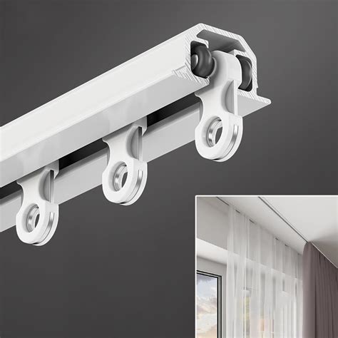 Amazon.com: UrbanUp Curtain Track Recessed Metal Curtain Single Rail ...