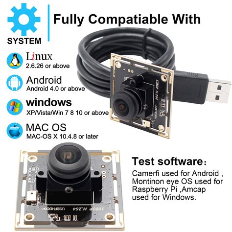 2MP Webcam 1080P USB Camera Module 180 Degree Fisheye Lens Wid