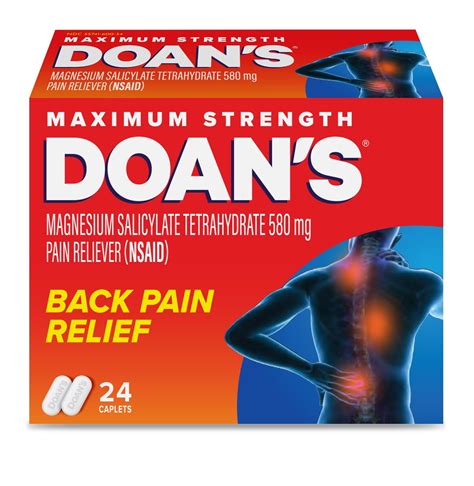 Doan's Extra Strength Backache Pain Reliever, Caplets, 24 Count HSA/FSA Eligible - Walmart.com
